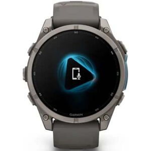 Garmin fenix 9 47 mm, AMOLED Smart Watch - Titanium with Pebble Gray Silicone Band, , hires