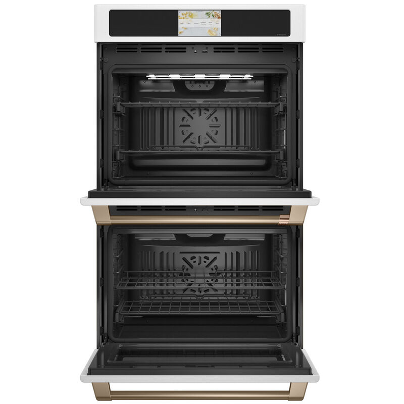 Cafe Professional Series 30 in. 10 cu. ft. Smart Top Control Electric Double Wall Oven with True European Convection - Matte White, Matte White, hires