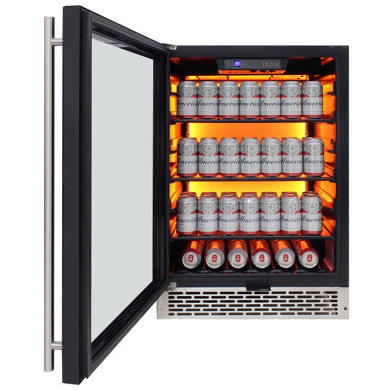 Vinotemp 24 in. Built-In/Freestanding 5.3 cu. ft. Compact Beverage Centers with Adjustable Shelves & Digital Control - Black, , hires