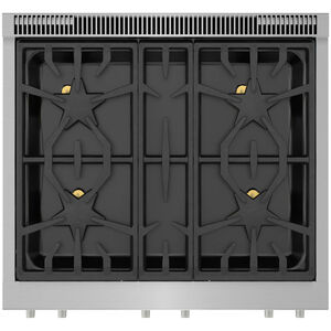 Thermador Pro Harmony Professional Series 30 in. 4.4 cu. ft. True European Convection Dual Fuel Range with 4 Sealed Burners - Stainless Steel, , hires