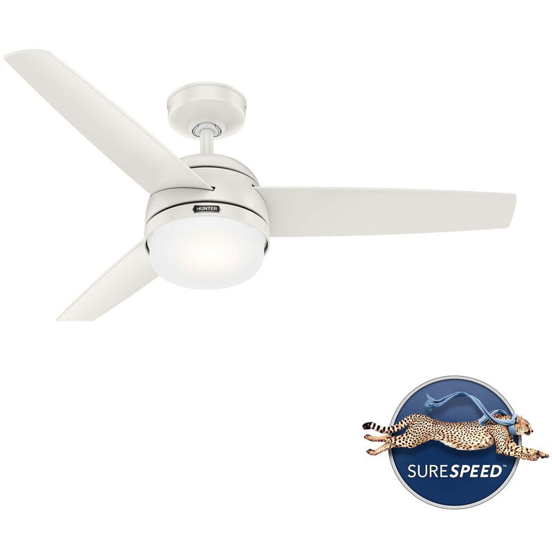 Hunter Midtown 48 in. Ceiling Fan with LED Light Kit and Handheld Remote - Fresh White, Fresh White, hires