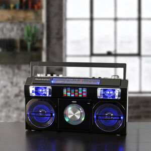 Studebaker SB2145 80's Retro Street Portable Bluetooth Boombox with FM Radio, CD Player, LED EQ and 10 Watts RMS Power, , hires