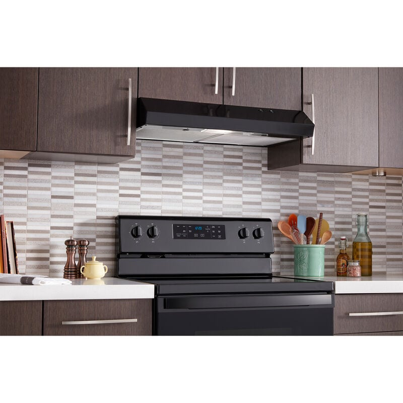 Whirlpool 30 in. Convertible Standard Style Range Hood with 270 CFM, 2 Fan Speeds & 1 LED Light - Black, , hires