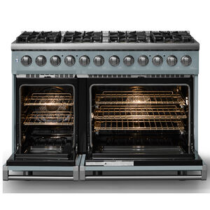 Viking 5 Series 48 in. 7.3 cu. ft. True European Convection Double Oven Dual Fuel Range with 8 Sealed Burners - November Sky, , hires