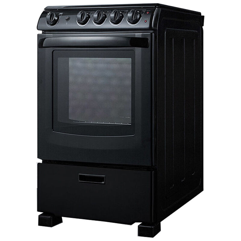 Summit 24 in. 2.9 cu. ft. Oven Freestanding Electric Range with 4 Smoothtop Burners - Black, , hires