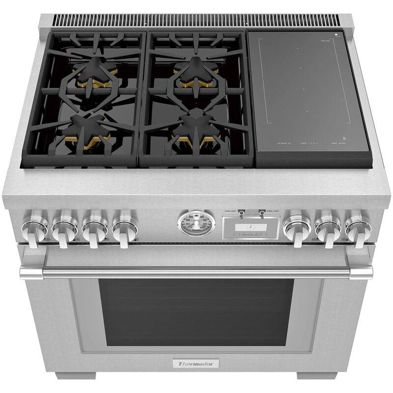 Thermador Pro Grand Professional Series 36 in. 5.7 cu. ft. Smart True European Convection Dual Fuel Range with 4 Sealed Burners - Stainless Steel, , hires