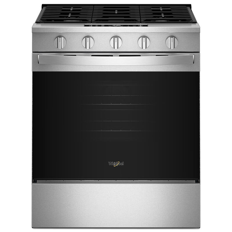Whirlpool 30 in. 5.0 cu. ft. Smart Air-Fry Standard Convection Slide-In Range with 5 Sealed Burners - Fingerprint Resistant Stainless Steel, , hires