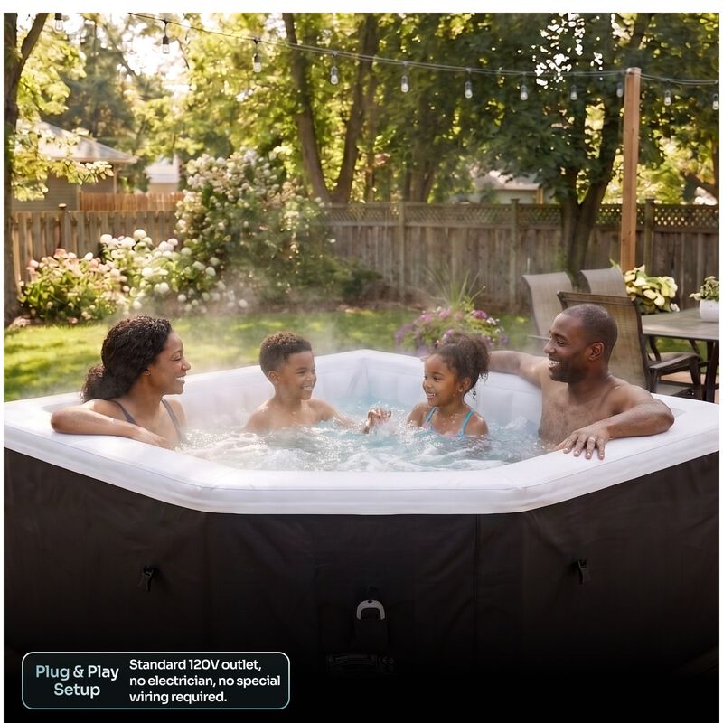 EZLIFE Cabo 4-5 Person Corner Cut Eco Foam Hot Tub, , hires