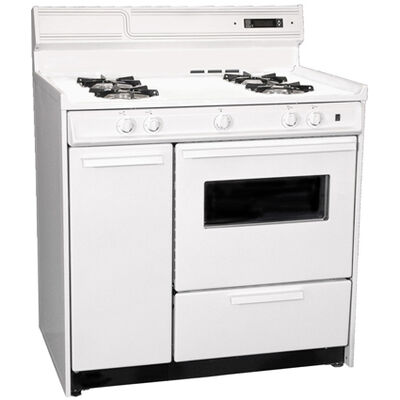 Summit 36 in. 2.9 cu. ft. Oven Freestanding Gas Range with 4 Open Burners - White | WNM4307KW