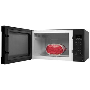 GE 22 in. 1.6 cu.ft Countertop Microwave with 10 Power Levels & Sensor Cooking Controls - Black, Black, hires