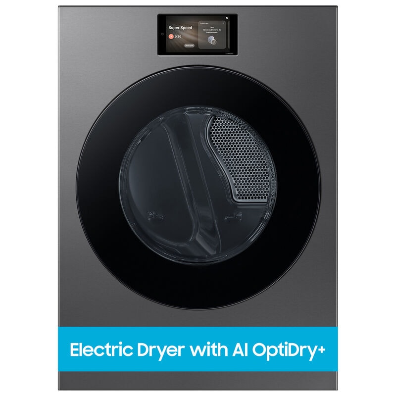 Samsung Bespoke 27 in. 7.6 cu. ft. Smart Stackable Electric Dryer with AI Home, AI OptiDry+, Sensor Dry, Sanitize & Steam Cycle - Dark Steel, Dark Steel, hires