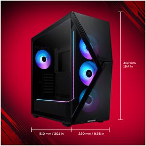 iBUYPOWER Slate Gaming Desktop With AMD Ryzen 5 5500, 3.6 GHz, 6-Core CPU, NVIDIA GeForce RTX 4060, 8GB VRAM GPU, 16 GB RAM, 1 TB SSD & Windows 11 Home - Black, , hires