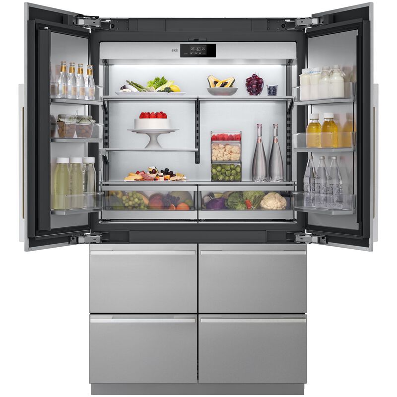 SKS 48 in. 26.0 cu. ft. Built-In Smart Counter Depth 6-Door French Door Refrigerator with Internal Water Dispenser - Stainless Steel, , hires