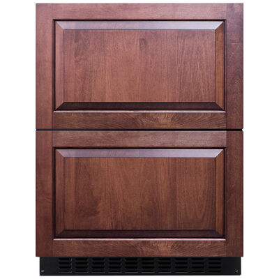 Summit 24 in. 3.1 cu. ft. Double Refrigerator Drawers - Custom Panel Ready | ASDR2414PNR
