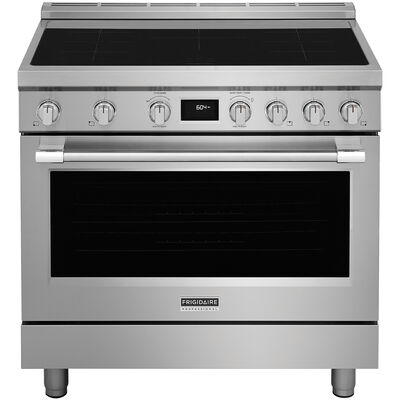 Frigidaire Professional 36 in. 4.4 cu. ft. Convection Oven Freestanding Electric Range with 5 Induction Zones - Stainless Steel | PCFI3670AF