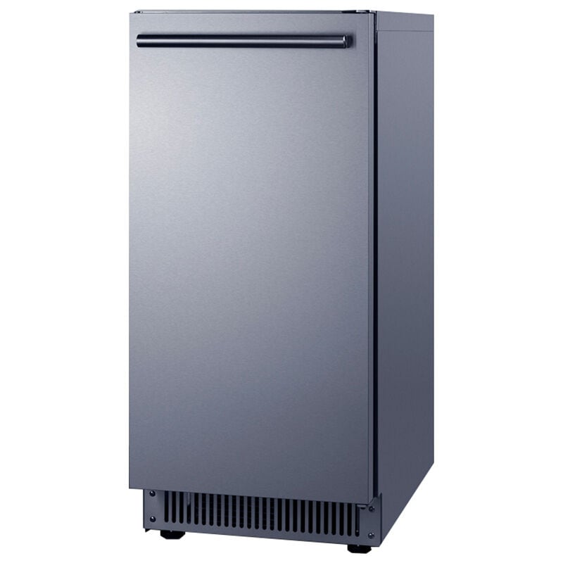 Summit 15 in. Built-In Undercounter Outdoor Commercial-Use Ice Maker with 26 lb. Ice Storage, Auto-Defrost & Digital Control - Stainless Steel, , hires