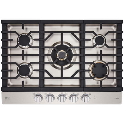 LG Studio 30 in. Gas Cooktop with 5 Sealed Burners & Griddle - Stainless Steel | CBGS3028S
