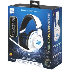 JBL Quantum 910P Wireless Over-Ear Gaming Headset with Head Tracking-Enhanced, Active Noise Cancelling & Bluetooth - White, , hires