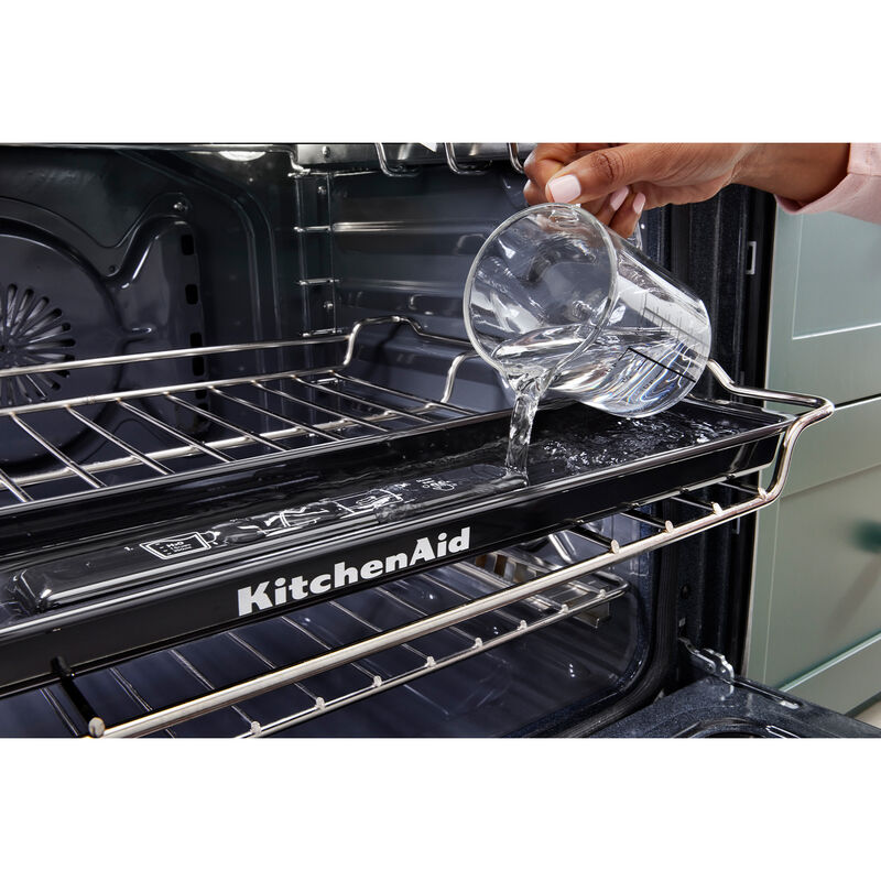 KitchenAid 30 in. 6.4 cu. ft. Air Fry True European Convection Steam Slide-In Electric Range with 4 Induction Burners - Stainless Steel, , hires