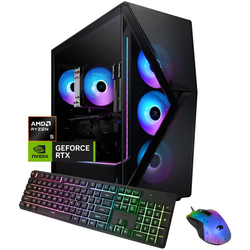 iBUYPOWER Slate Gaming Desktop With AMD Ryzen 5 5500, 3.6 GHz, 6-Core CPU, NVIDIA GeForce RTX 4060, 8GB VRAM GPU, 16 GB RAM, 1 TB SSD & Windows 11 Home - Black, , hires