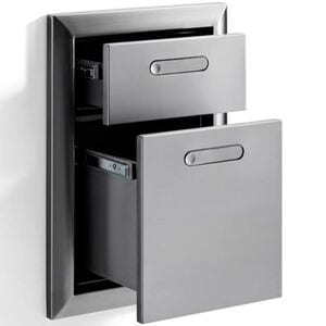Lynx Ventana 16 in. Double Access Drawers - Stainless Steel, , hires