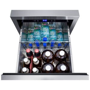 Summit 18 in. 3.4 cu. ft. Outdoor Double Refrigerator Drawers - Stainless Steel/Panel Ready, , hires