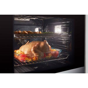 Whirlpool 24 in. 5.8 cu. ft. Smart Front Control Electric Double Wall Oven with True European Convection - Black, Black, hires