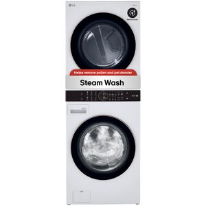 LG 27 in. WashTower with 4.5 cu. ft. Washer with 6 Wash Programs & 7.4 cu. ft. Electric Dryer with 6 Dryer Programs, Sensor Dry & Wrinkle Care - White, White, hires