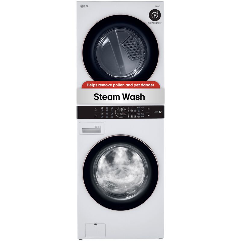 LG 27 in. WashTower with 4.5 cu. ft. Washer with 6 Wash Programs & 7.4 cu. ft. Electric Dryer with 6 Dryer Programs, Sensor Dry & Wrinkle Care - White, White, hires