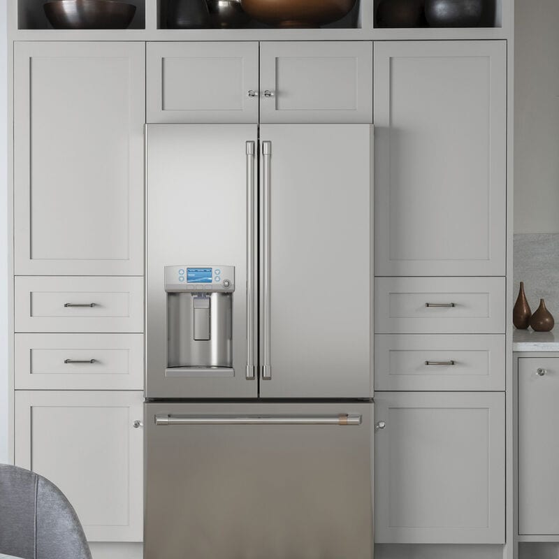 Cafe 36 in. 27.8 cu. ft. Smart French Door Refrigerator with Ice & Water Dispenser - Stainless Steel, Stainless Steel, hires