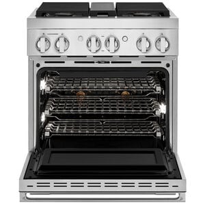 JennAir Noir Series 30 in. 4.1 cu. ft. Smart True European Convection Dual Fuel Range with 4 Sealed Burners - Stainless Steel, , hires