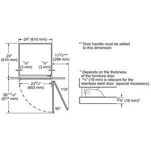 Thermador 24 in. 13 cu.ft. Built-In Smart Counter Depth Freeezerless Refrigerator - Custom Panel Ready, , hires