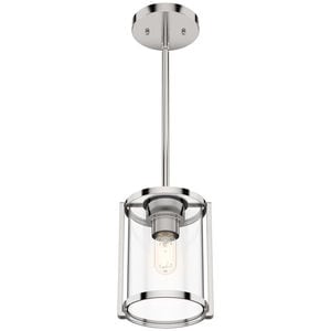 Hunter Astwood 11.5 in. Pendant with Clear Glass - Brushed Nickel, , hires