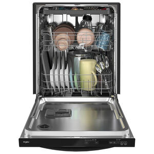 Whirlpool 24 in. Top Control Dishwasher with 47 dBa Sound Level & 3rd-Rack - Black, Black, hires