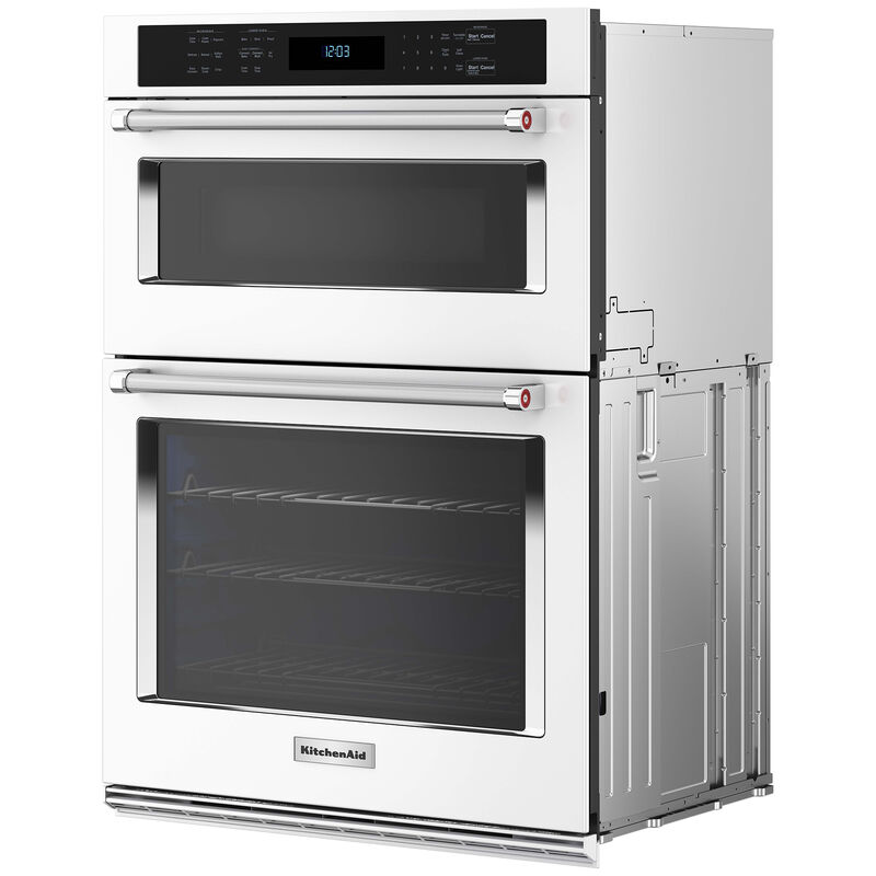 KitchenAid 30 in. 6.4 cu. ft. Electric Oven/Microwave Combo Wall Oven with True European Convection & Self Clean - White, White, hires