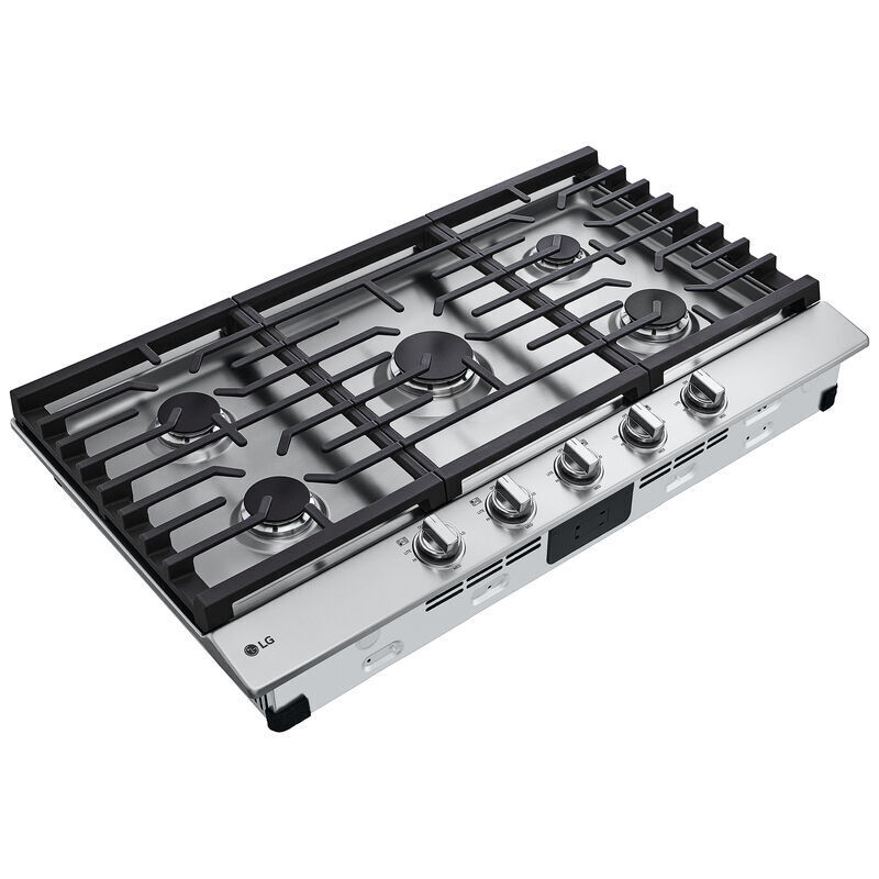 LG 36 in. 5-Burner Natural Gas Cooktop with Simmer Burner & Power