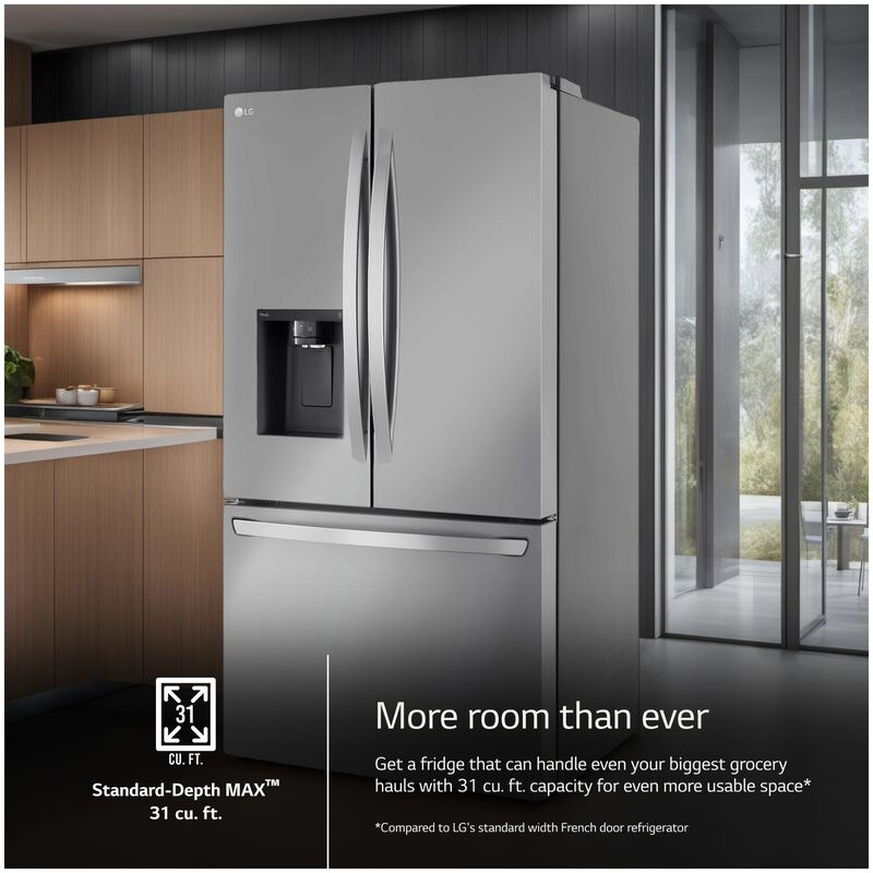 LG 36 in. 30.7 cu. ft. Smart French Door Refrigerator with Ice & Water Dispenser - PrintProof Stainless Steel, , hires