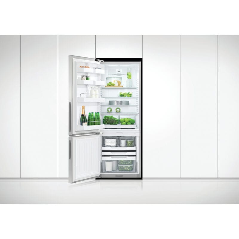 Fisher & Paykel Series 5 25 in. 13.5 cu. ft. Left-Hinged Smart Counter Depth Bottom Freezer Refrigerator - Stainless Steel, , hires