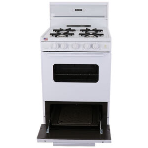Premier 24 in. 2.9 cu. ft. Gas Range with Open Burners - White, , hires