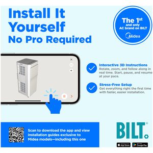 Midea 8,500 BTU (5,000 BTU DOE) 115V Portable Air Conditioner with 2 Fan Speeds, Sleep Mode & Remote Control - White, , hires