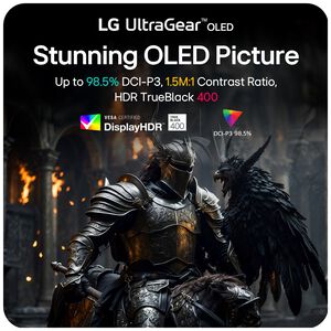 LG 27 in. UltraGear Glossy OLED QHD 1440p 240Hz 0.03ms G-Sync Compatible Gaming Monitor with HDMI - Black, , hires