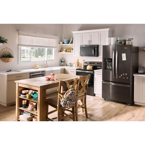 Whirlpool 36 in. 24.7 cu. ft. French Door Refrigerator with Ice & Water Dispenser - Fingerprint resistant Black Stainless, Fingerprint Resistant Black Stainless, hires