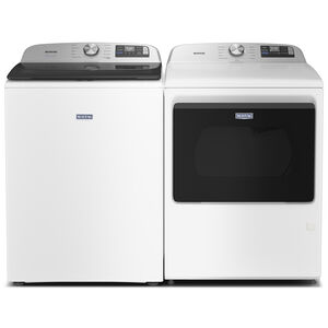 Maytag 27 in. 5.2 cu. ft. Smart Top Load Washer with Agitator & Extra Power - White, White, hires