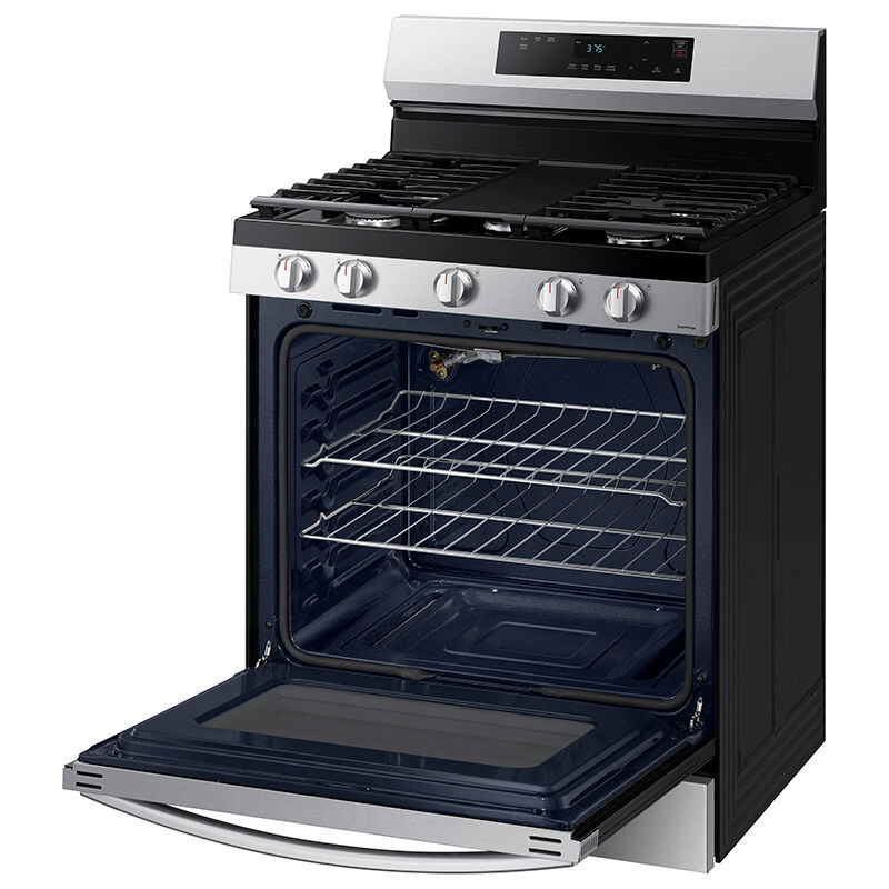 Samsung 30 in. 6.0 cu. ft. Smart Oven Freestanding Gas Range with 5 Sealed Burners & Griddle - Stainless Steel, Stainless Steel, hires