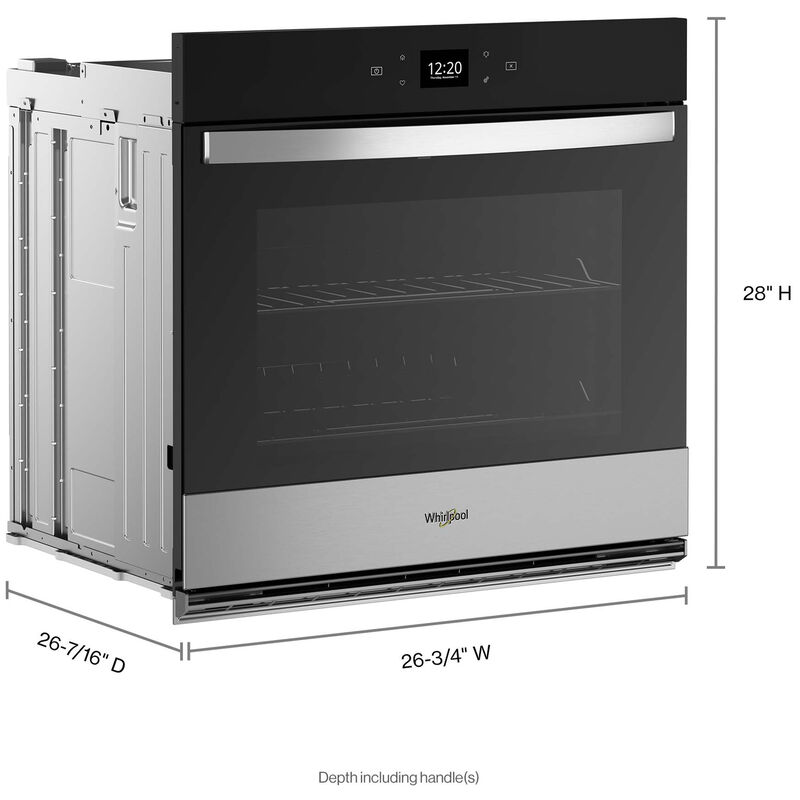 Whirlpool 27 in. 4.3 cu. ft. Smart Electric Single Wall Oven with Standard Convection - Fingerprint Resistant Stainless, Fingerprint Resistant Stainless, hires
