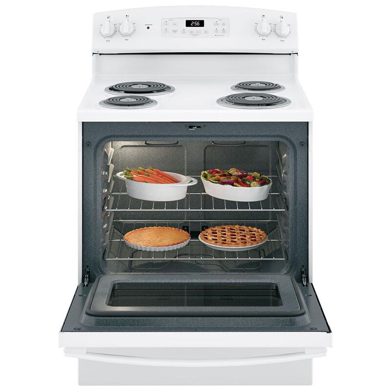 GE 30 in. 5 cu. ft. Electric Range with Coil Burners - White, White, hires