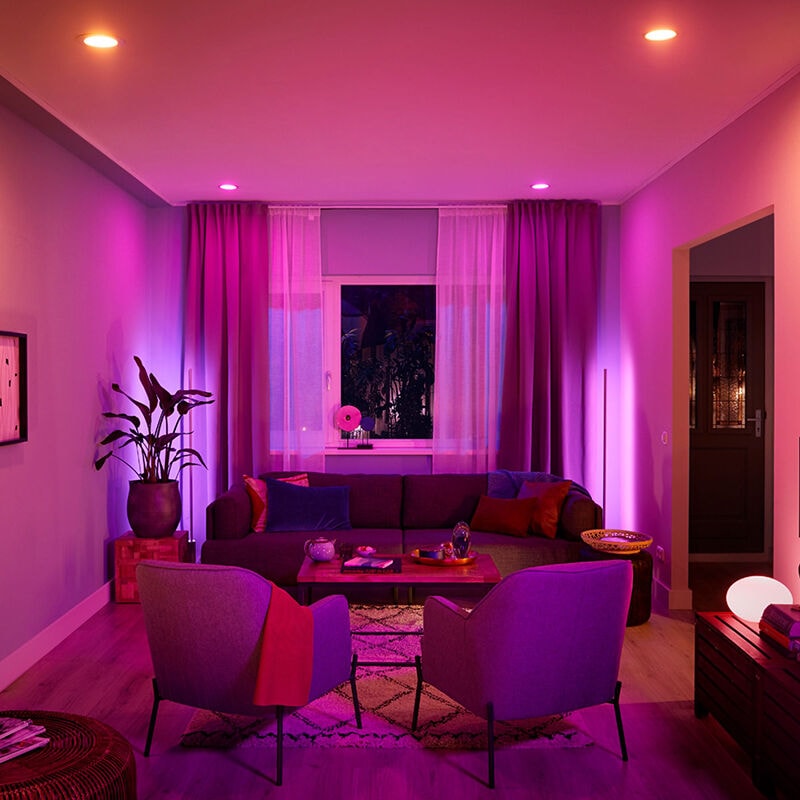 Philips HUE 5/6 in. White and Color Ambiance Integrated LED Dimmable Smart Recessed Downlight Remodel Kit, , hires