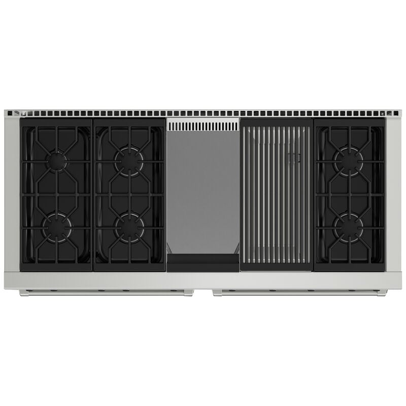 Wolf 60 in. 8.8 cu. ft. Standard Convection Double Oven Gas Range with 6 Sealed Burners, Grill & Griddle - Stainless Steel, , hires