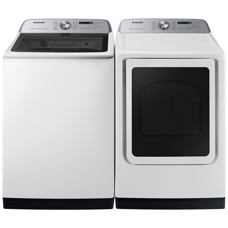 Samsung 27 in. 7.4 cu. ft. Smart Electric Dryer with Sensor Dry, Sanitize & Steam Cycle - White, White, hires