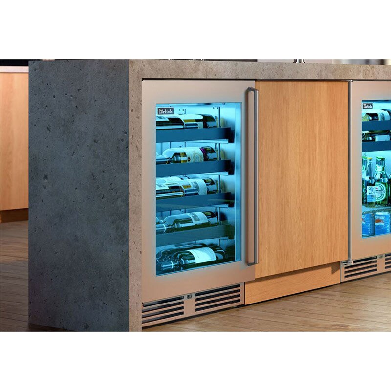 Perlick Signature Series 24 in. Undercounter Wine Reserve with Metal Racks, Single Temperature Zone & 20 Bottle Capacity - Custom Panel Ready, , hires